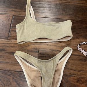 Triangl melrose one strap bikini SET in GOLD